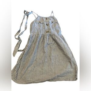 June & Ivy girls blue and white striped dress Y12